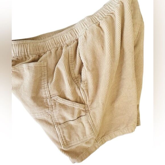 VALOR Tan Corduroy elastic waistband carpenter style Shorts size L. - Picture 4 of 5